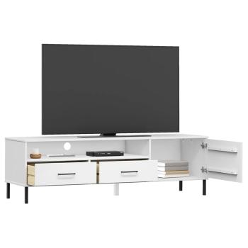 TV-Schrank OSLO mit Metallbeinen Weiß Massivholz Kiefer