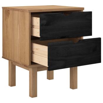 Nachttisch OTTA Schwarz 45 x 39 x 57 cm Massives Kiefernholz