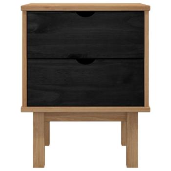 Nachttisch OTTA Schwarz 45 x 39 x 57 cm Massives Kiefernholz