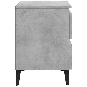 Nachttische 2 Stk. Betongrau 40x35x50 cm Holzwerkstoff