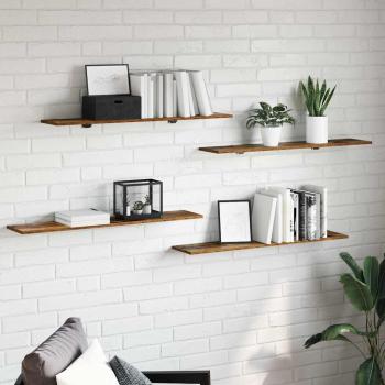 ARDEBO.de - Regalbrett 3 Ebenen 4 stk. 100 x 20 x 1.5 cm Holzwerkstoff