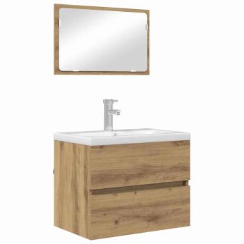 Badezimmermöbel-Set 2 Stk. Artisan-Eiche 57 x 37 x 45 cm