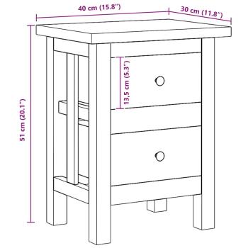 Nachttisch Massives Mahagoniholz 40x30x51 cm