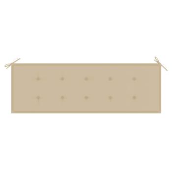 Stapelbare Gartenbank mit Auflage 159 cm Massivholz Teak