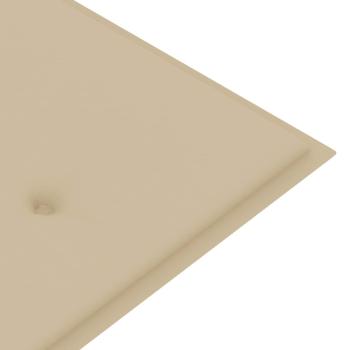 Stapelbare Gartenbank mit Auflage 159 cm Massivholz Teak