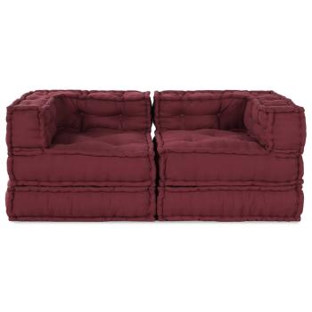 ARDEBO.de - Modulare Sofagarnitur 2 pcs Kastanienbraun 140 x 70 x 56 cm