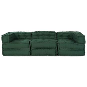 Modulare Sofagarnitur 3 pcs Grün Stoff