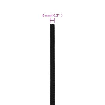Arbeitsseil Schwarz 6 mm 25 m Polyester