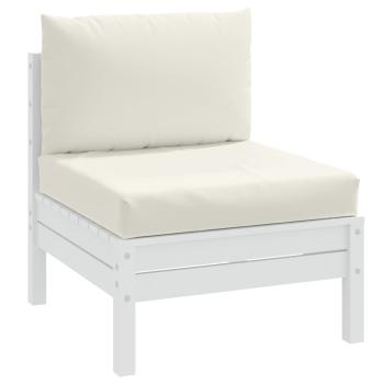 ARDEBO.de - Palettenkissen 2-tlg. Melange Creme Stoff