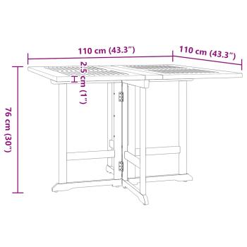 5-tlg. Garten-Essgruppe Klappbar Massivholz Teak
