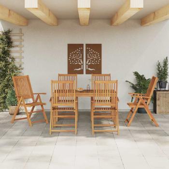 ARDEBO.de - Garten Essgruppe 7 stk. Natur Massivholz Akazie