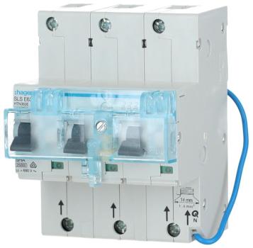 Hager HTN363E SLS Schalter 3-Polig, E-Charakteristik, 63A, für Hutschienenmontage