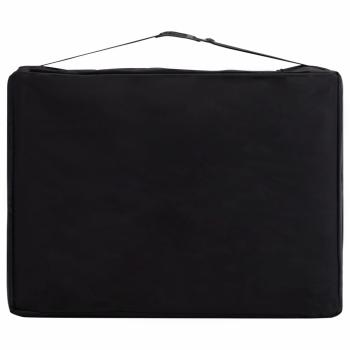 Massageliege Klappbar 4-Zonen mit Holzgestell Schwarz und Rosa