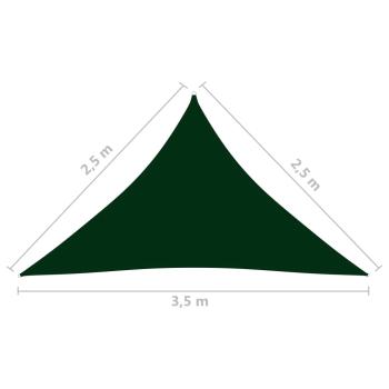 Sonnensegel Oxford-Gewebe Dreieckig 2,5x2,5x3,5 m Dunkelgrün