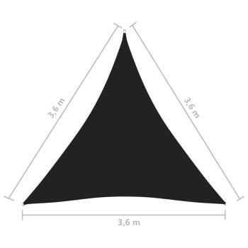 Sonnensegel Oxford-Gewebe Dreieckig 3,6x3,6x3,6 m Schwarz