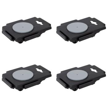 ARDEBO.de - Transportroller mit 8 Rollen 4 Stk. Schwarz Polypropylen 150 kg