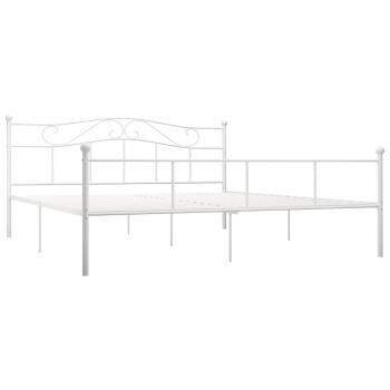 Bettgestell Weiß Metall 200×200 cm