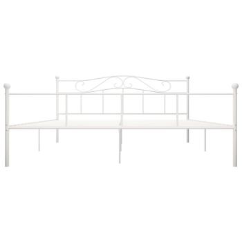 Bettgestell Weiß Metall 200×200 cm