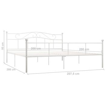 Bettgestell Weiß Metall 200×200 cm