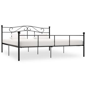 ARDEBO.de - Bettgestell Schwarz Metall 200×200 cm