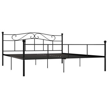 Bettgestell Schwarz Metall 200×200 cm