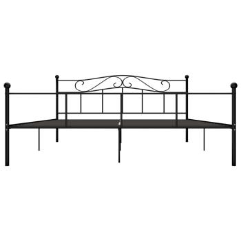Bettgestell Schwarz Metall 200×200 cm