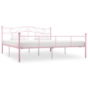 ARDEBO.de - Bettgestell Rosa Metall 200×200 cm