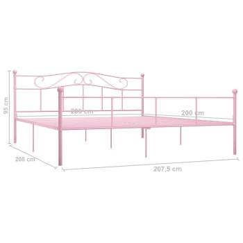 Bettgestell Rosa Metall 200×200 cm