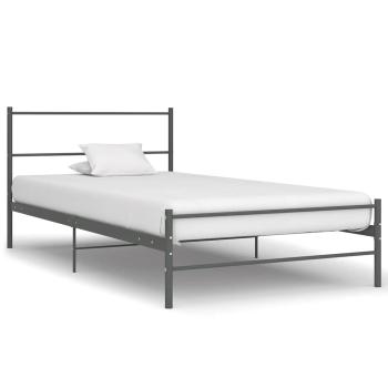 ARDEBO.de - Bettgestell Grau Metall 100 × 200 cm