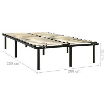 Bettgestell Schwarz Metall 200×200 cm