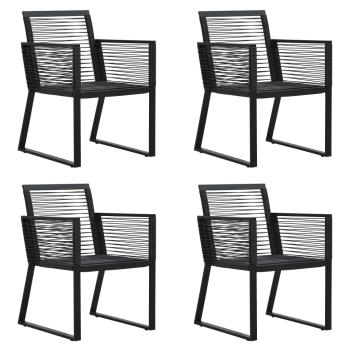 5-tlg. Garten-Essgruppe PVC Rattan Schwarz