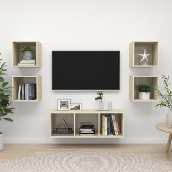 ARDEBO.de - 5-tlg. TV-Schrank-Set Sonoma-Eiche Holzwerkstoff