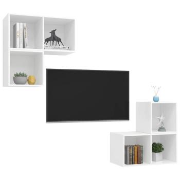 4-tlg. TV-Schrank-Set Weiß Holzwerkstoff