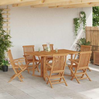 ARDEBO.de - Garten Essgruppe 7 stk. Braun Massivholz Teak