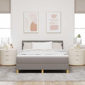 Boxspringbett mit Kissen mit Kopfteil Taupe 140 x 190 cm Stoff