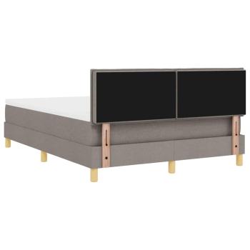 Boxspringbett mit Kissen mit Kopfteil Taupe 140 x 190 cm Stoff