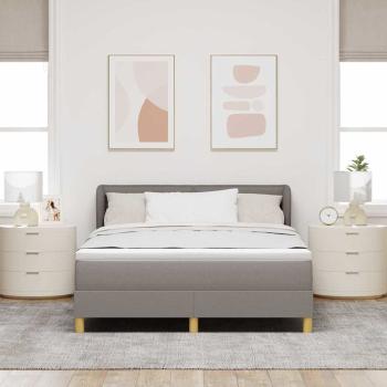 Boxspringbett mit Matratze Taupe 140 x 190 cm Stoff