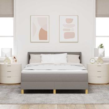 Boxspringbett mit Matratze Taupe 190 x 140 cm Stoff