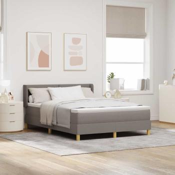 ARDEBO.de - Boxspringbett mit Kopfteil Taupe 190 x 140 cm Stoff