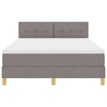 LED Boxspringbett mit LED-Lichtleisten Taupe 140 x 190 cm Stoff