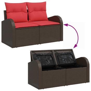 Gartensofa-set 6 stk. 5-Sitzanzahl Braun Poly Rattan