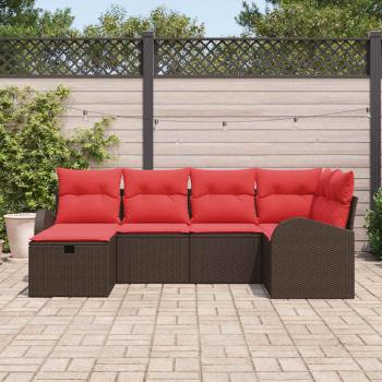 Gartensofa-set 6 stk. Braun Poly-Rattan