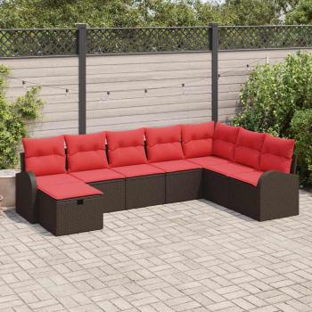 ARDEBO.de - Gartensofa-set 8 stk. Braun Poly-Rattan