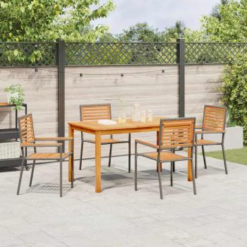 Garten Essgruppe 5 stk. Grau Massivholz Akazie