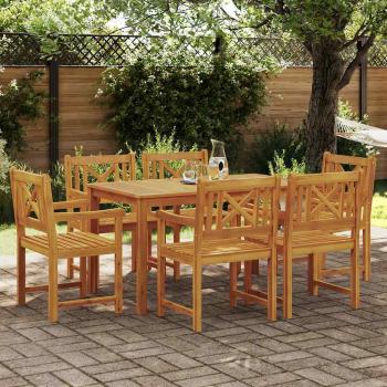 ARDEBO.de - Garten Essgruppe 7 Stk. Braun Massivholz Akazie