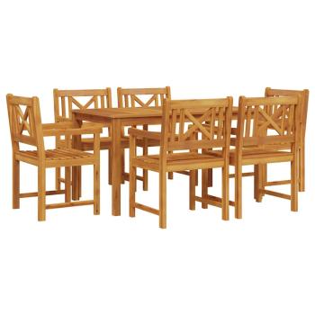 Garten Essgruppe 7 Stk. Braun Massivholz Akazie