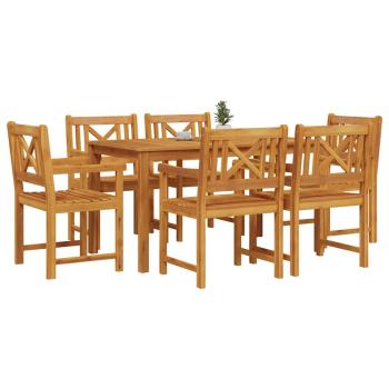 Garten Essgruppe 7 Stk. Braun Massivholz Akazie