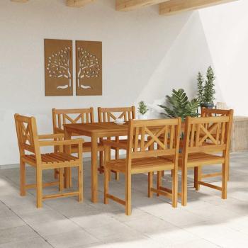 Garten Essgruppe 7 Stk. Braun Massivholz Akazie