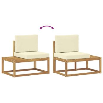 Outdoor-Sofagarnitur 4 Stück Weiß und Creme Polyester