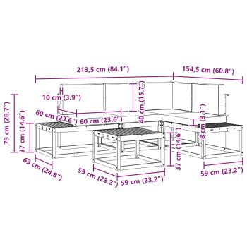 Outdoor-Sofagarnitur 4 Stück Weiß und Creme Polyester